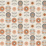 Retroblomst – Cremefarget voksduk med grafiske blomster, mønster