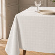 Rivera Blanco – Jacquardvevd akrylduk i offwhite 180 cm bred, hjørne