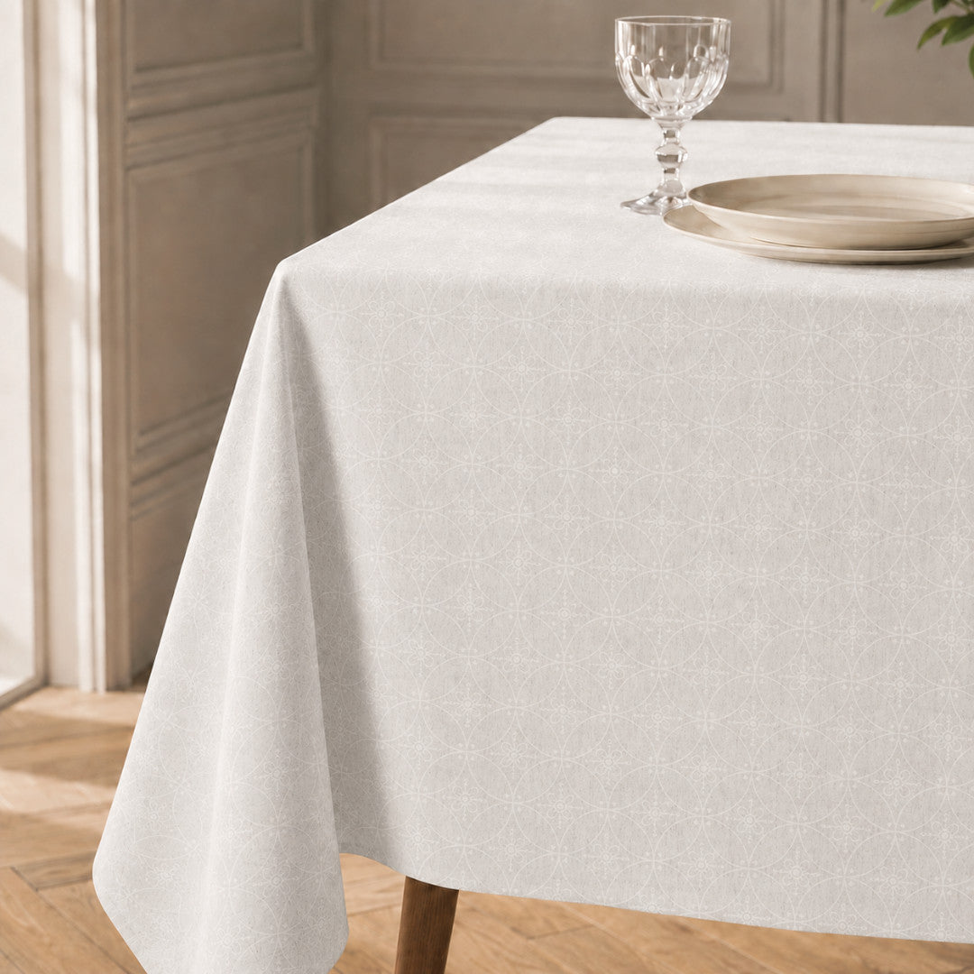 Rivera Blanco – Jacquardvevd akrylduk i offwhite