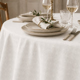 Rivera Blanco – Jacquardvevd akrylduk i offwhite 180 cm bred, rund