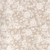 Rose Bianche - Akrylduk i linlook, 160 cm bred mønster