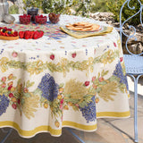 Rose Lavande – Rund akrylbelagt provenceduk Ø 180, nærbilde