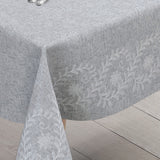 Silva Grå – Grå voksduk med elegant ornamentbord, hjørne