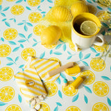 Slice Me Up Limonata – Captain Cook voksduk med grafisk sitrusprint, nærbilde