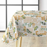 Solanova – Voksduk med oliven og gyldne fliser, hjørne