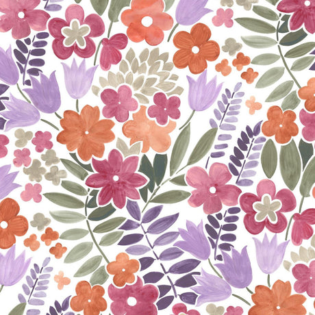 Sommerflor Rosa – Voksduk med fargerikt blomster­mønster