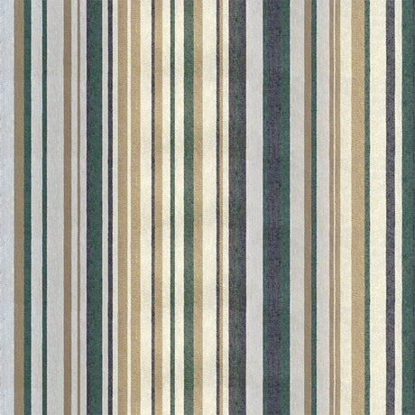 Soto – Akrylduk med striper i grønne og naturfarger, 180 cm bred, mønster
