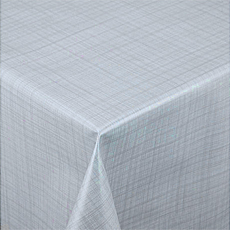 Steel Mist – Glatt voksduk i musegrå med fint grafisk mønster