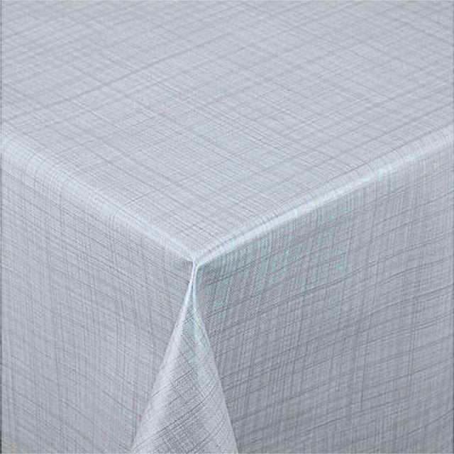 Steel Mist – Glatt voksduk i musegrå med fint grafisk mønster