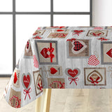 Sweet Love - Voksduk med hjerter, ruter og varme detaljer, hjørne