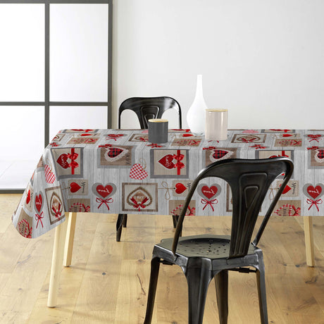 Sweet Love - Voksduk med hjerter, ruter og varme detaljer, miljø