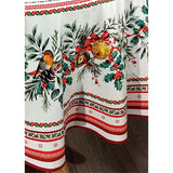 Sylvestre Hvit – Rund akrylbelagt fransk juleduk, Ø 230 cm, nærbilde