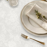 Tamayo Blanco – Jacquardvevd akrylduk i offwhite, nærbilde