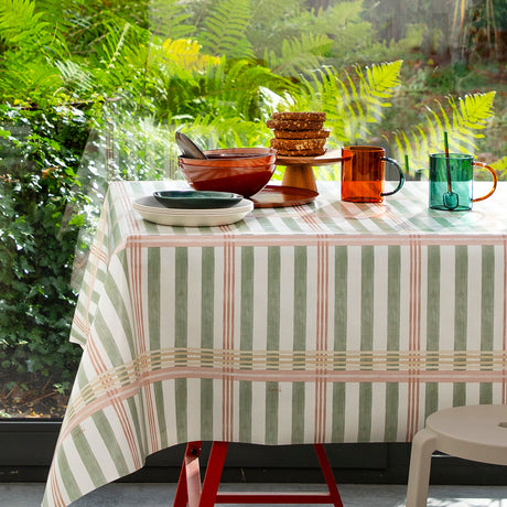 Tea Milady? Olive – Lola voksduk med stripete design, hjørne