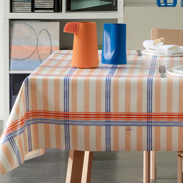 Tea Milady? Salmon – Lola voksduk med stripete design, hjørne