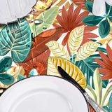 Textilia Ardenia - Voksduk med dekorativt bladmønster nærbilde