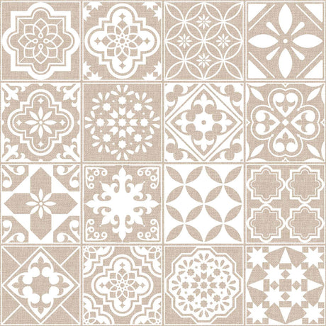 Textilia Carella – Voksduk med klassisk flismønster i naturlige toner, mønster