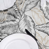 Textilia Glitter Arbena – Voksduk med store håndtegnede blader, detaljer