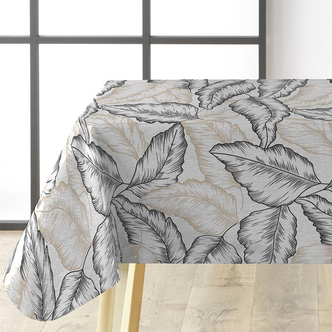 Textilia Glitter Arbena – Voksduk med store håndtegnede blader, hjørne