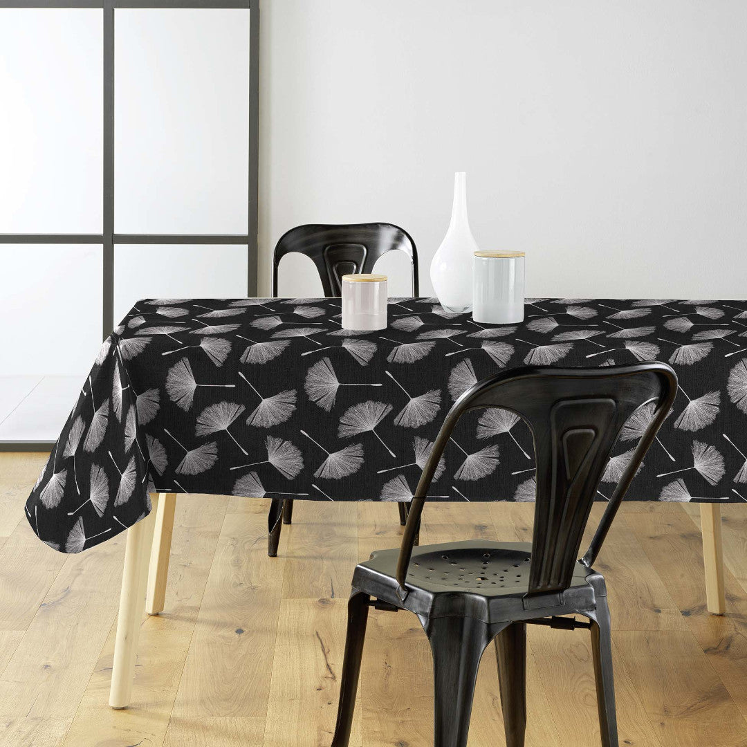 Textilia Glitter Auxine – Voksduk med blomstermotiv i sølvtrykk miljø