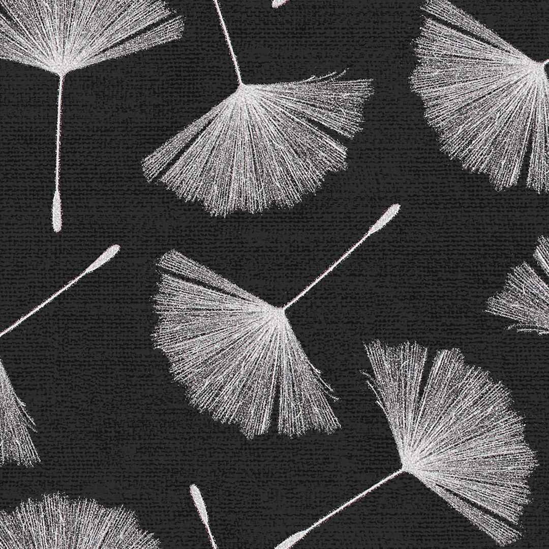 Textilia Glitter Auxine – Voksduk med blomstermotiv i sølvtrykk mønster