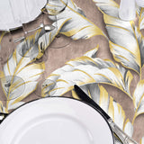 Textilia Glitter Ebany Choco – Voksduk med blader og diskret glimmer, detaljer