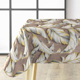 Textilia Glitter Ebany Choco – Voksduk med blader og diskret glimmer, hjørne