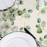 Textilia Glitter Eucalyptus – Voksduk i linlook med gulleffekt, nærbilde
