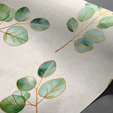 Textilia Glitter Eucalyptus – Voksduk i linlook med gulleffekt, nærbilde 1