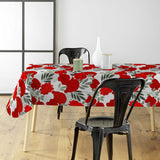 Textilia Occitanie - Vakker voksduk med røde blomster miljø