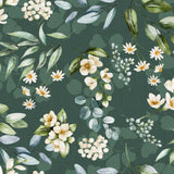 Textilia Paquerette - Voksduk med blomster og grønt mønster