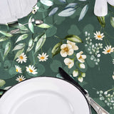 Textilia Paquerette - Voksduk med blomster og grønt nærbilde