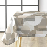 Travis Naturel - Voksduk med grafiske former i nøytrale nyanser, hjørne