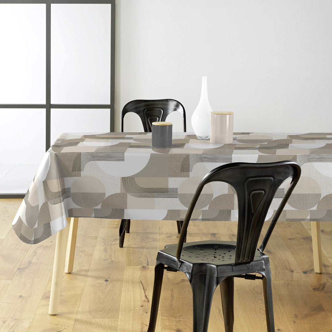 Travis Naturel - Voksduk med grafiske former i nøytrale nyanser, miljø