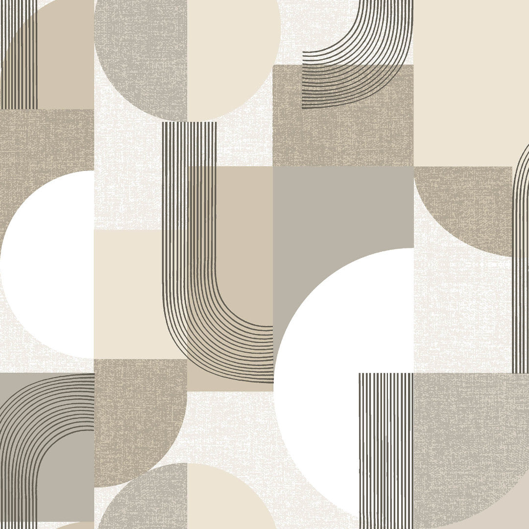 Travis Naturel - Voksduk med grafiske former i nøytrale nyanser, mønster