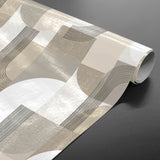 Travis Naturel - Voksduk med grafiske former i nøytrale nyanser, rullet