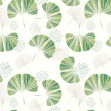 Uri Grønne Blader – Akrylduk med moderne bladtrykk mønster