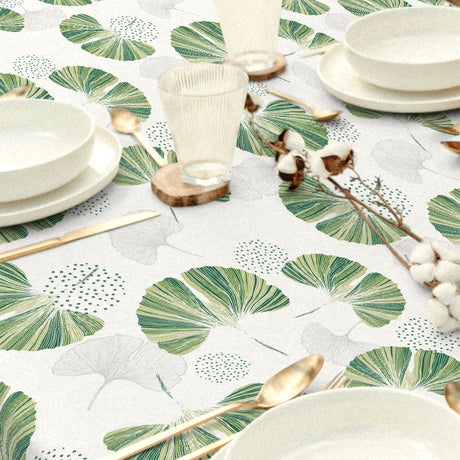 Uri Grønne Blader – Akrylduk med moderne bladtrykk nærbilde