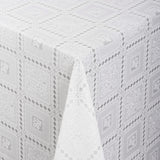 Valencia Lace – Hvit blondevoksduk med klassisk rutemønster
