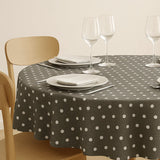 Van Gogh – Rund akrylduk i mørk grå med hvite prikker