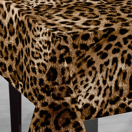 Voksduk Leopard Luxe – Eksotisk borddekking med dyreprint, hjørne