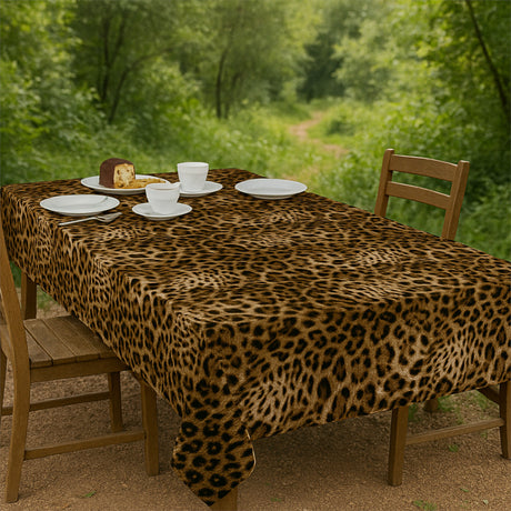 Voksduk Leopard Luxe – Eksotisk borddekking med dyreprint, naturlig miljø