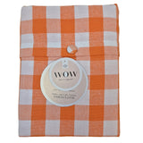 WOW Spring Apricot – Rutete bomullsduk 150 x 250 cm, innpakning