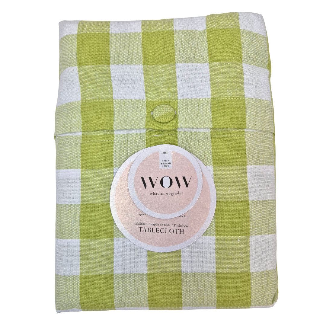 WOW Spring Evergreen – Rutete bomullsduk 150 x 150 cm, innpakning