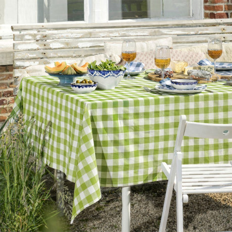 WOW Spring Evergreen – Rutete bomullsduk 150 x 150 cm, miljø hjørne