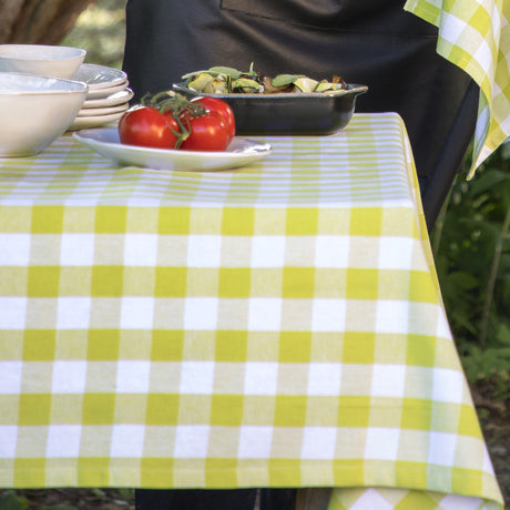 WOW Spring Evergreen – Rutete bomullsduk 150 x 150 cm