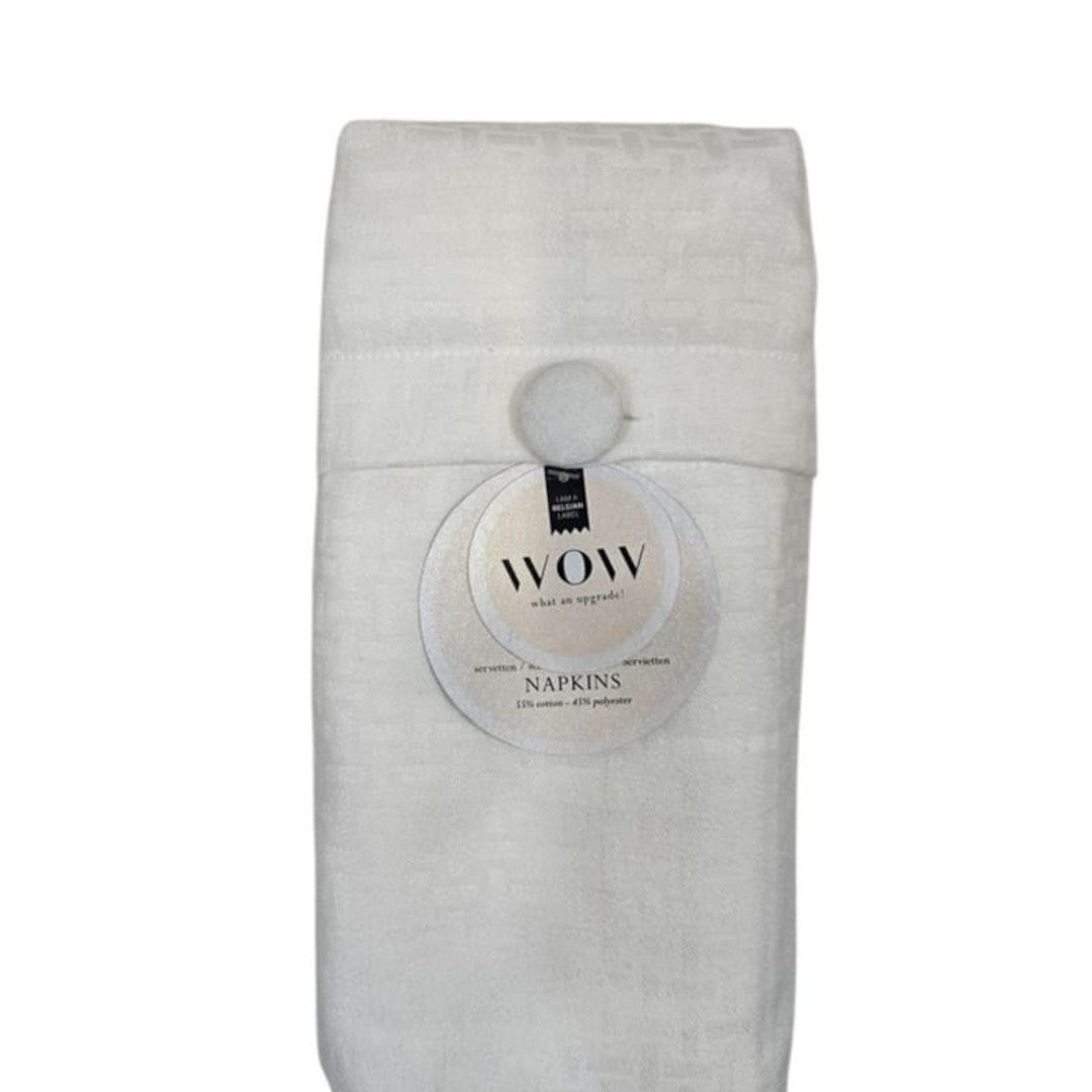 WOW Tradition Swan damaskservietter 45 x 45 cm – 4 stk. – Hvit