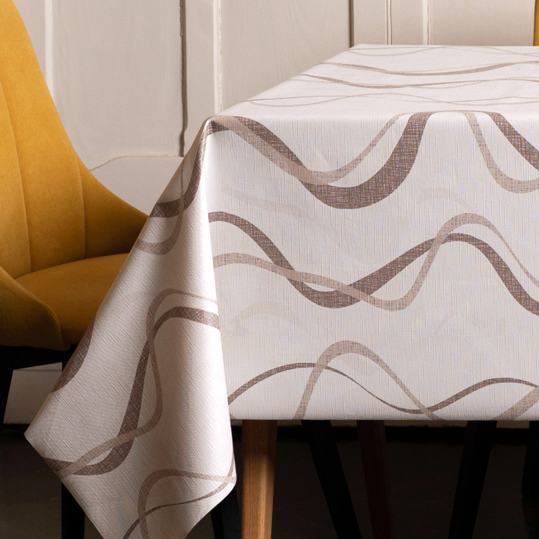 Wave Sand – Voksduk med bølger og tekstillook, hjørne