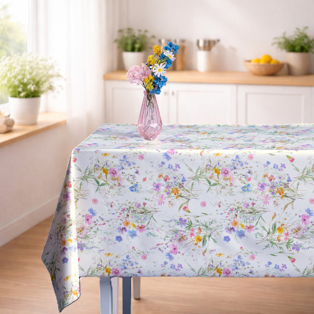 Wildflower Mist – Voksduk med engblomster, miljø