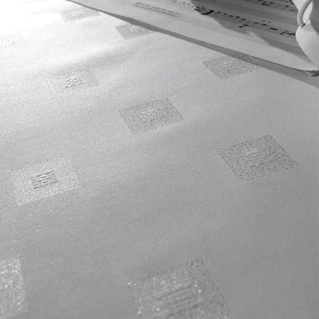 Cezanne Sølv Lurex - Jacquardvevd akrylduk, 140 cm bred